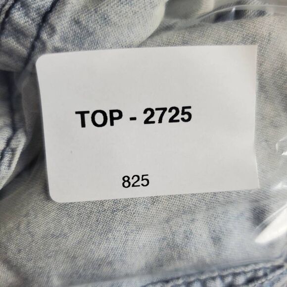 Vanity Women’s Denim Chambray Button Down Shirt Size S Long Sleeve Western Style - Picture 8 of 8